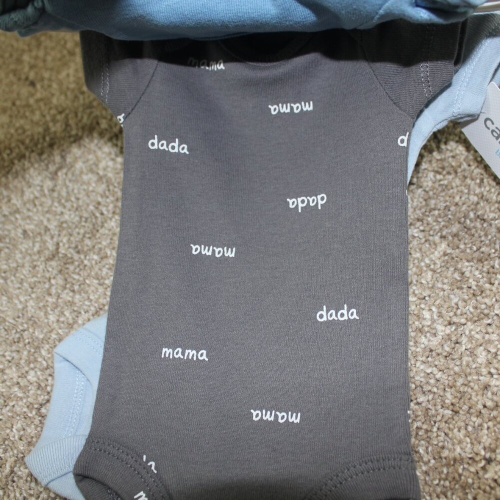 Carter's Preemie Bodysuit 5-Pack Blue Animals S/S Baby Boys Tops Spring NWT - Picture 5 of 6